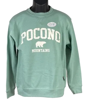 Ultra Soft Pocono Mountains Bear "Burn Wash" Crewneck