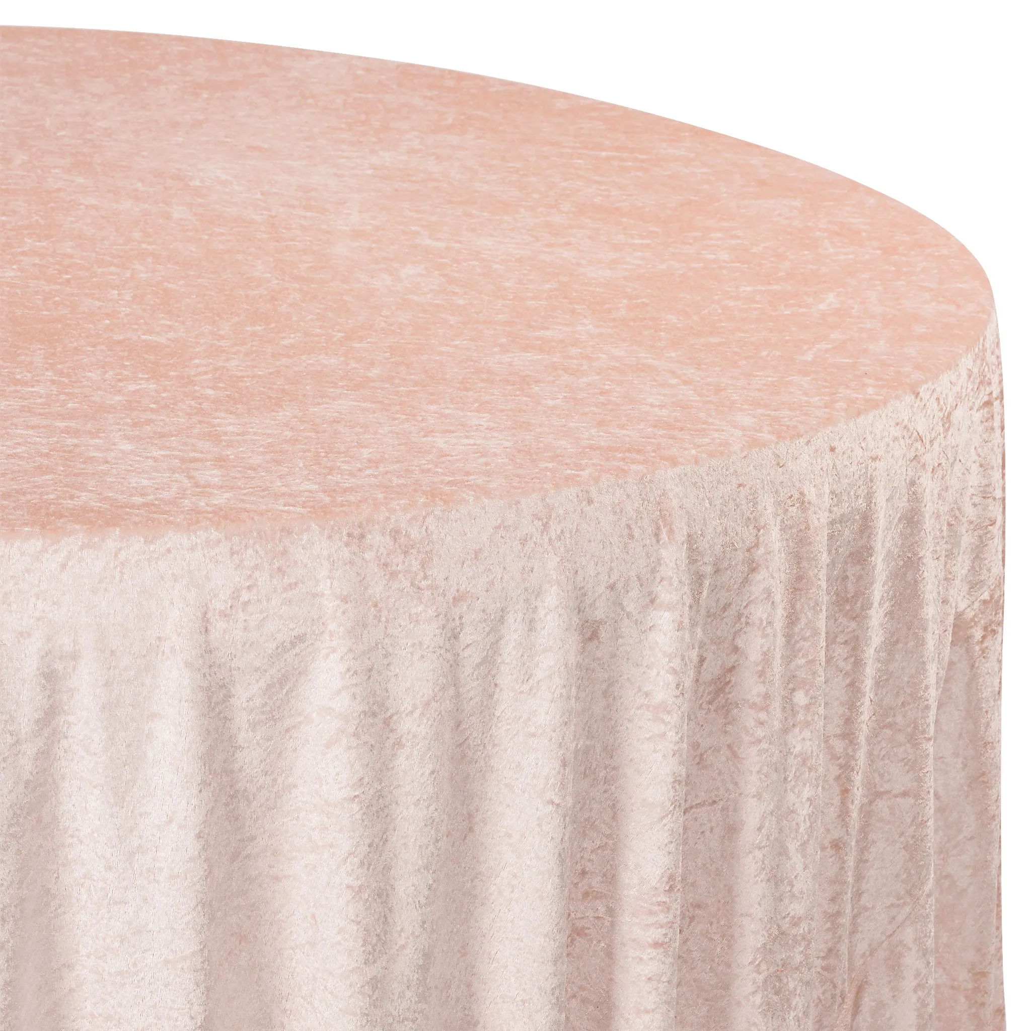 Velvet 132" Round Tablecloth - Blush/Rose Gold