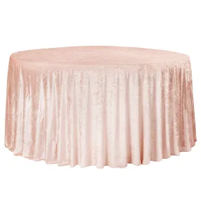 Velvet 132" Round Tablecloth - Blush/Rose Gold