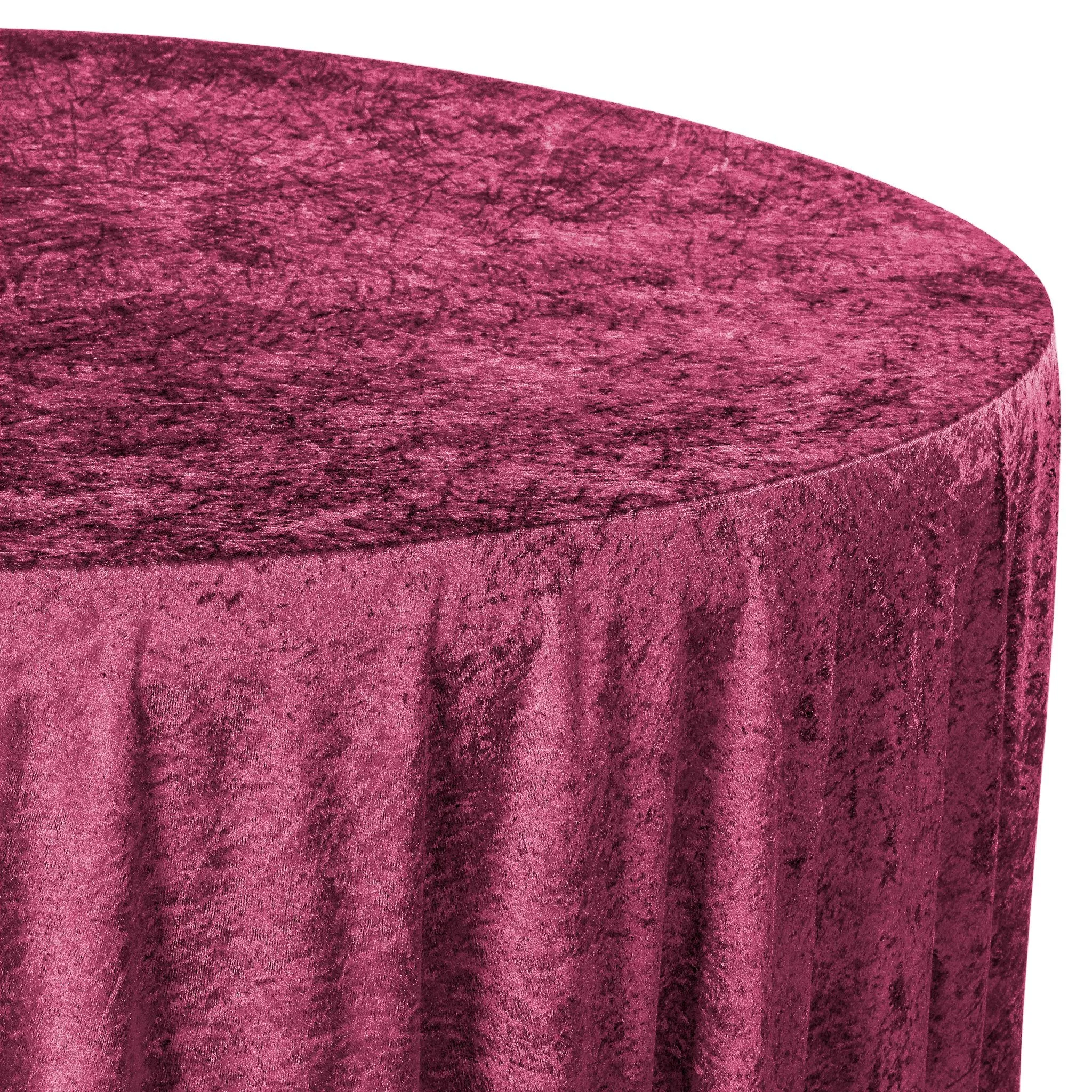 Velvet 132" Round Tablecloth - Burgundy