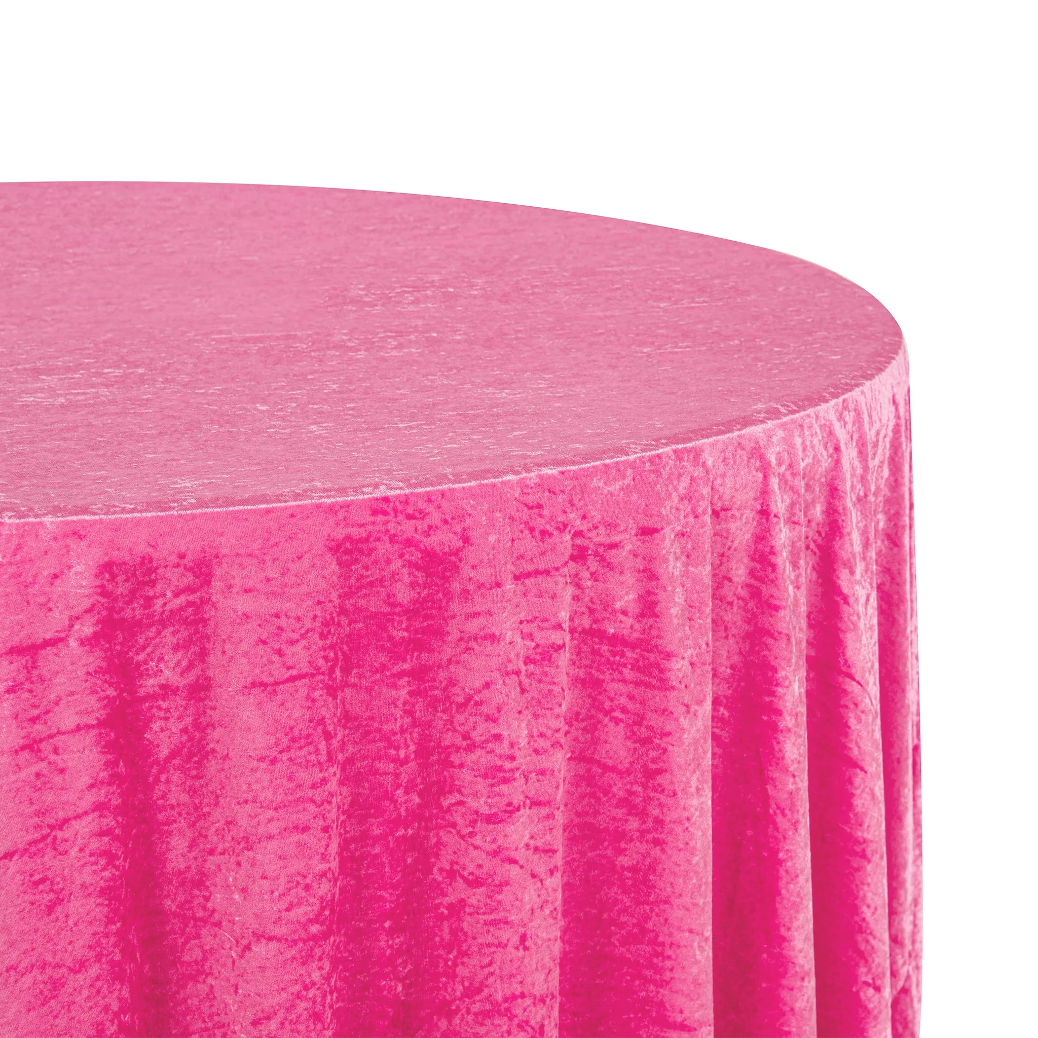 Velvet 132" Round Tablecloth - Fuchsia