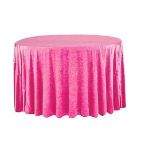 Velvet 132" Round Tablecloth - Fuchsia