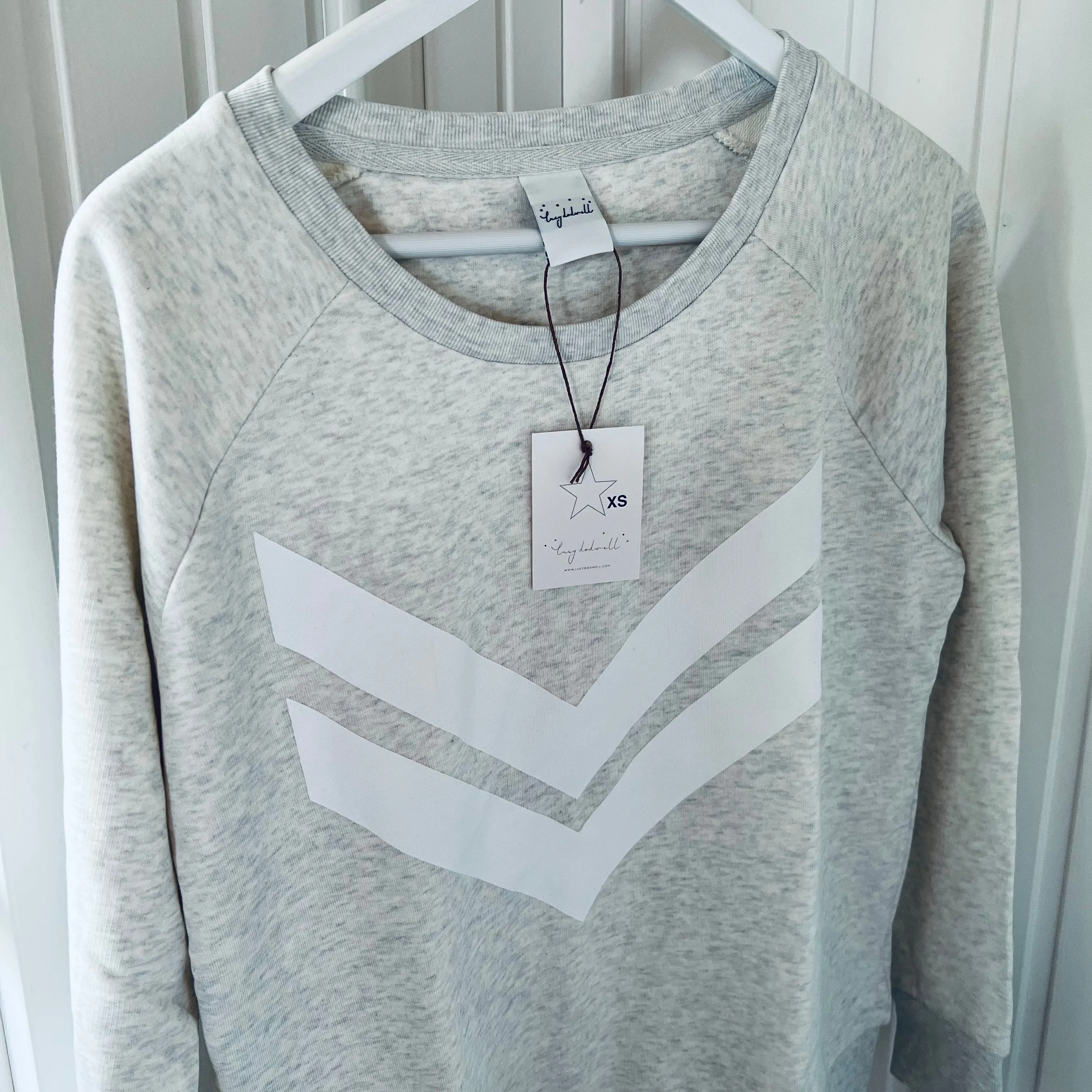 White double chevron light ash sweatshirt *relaxed style* SALE!