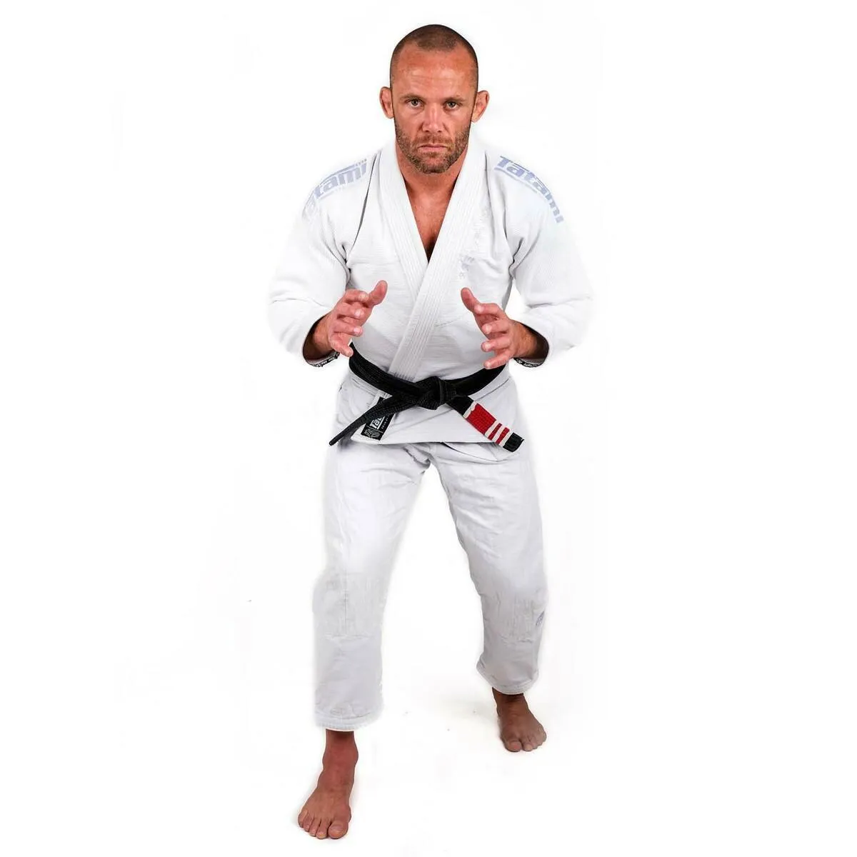 White on White Tatami Fightwear Estilo Black Label Mens BJJ Gi