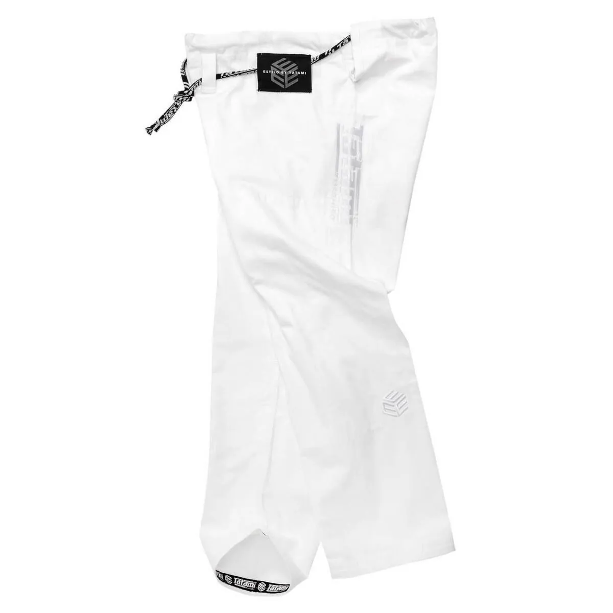 White on White Tatami Fightwear Estilo Black Label Mens BJJ Gi