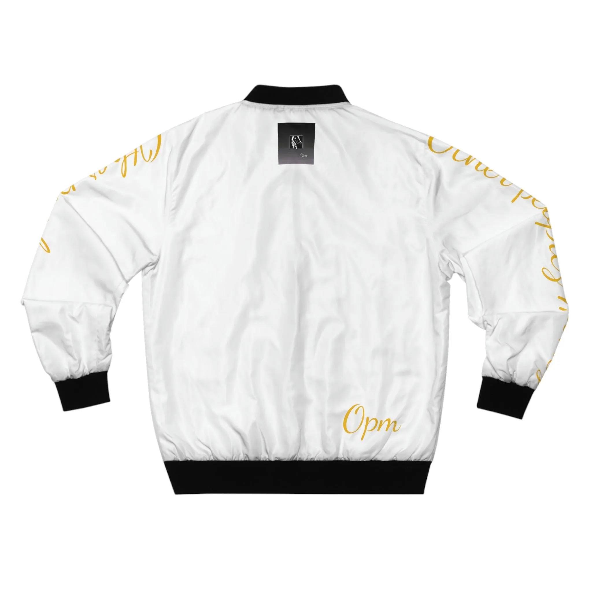 white OPM Bomber Jacket