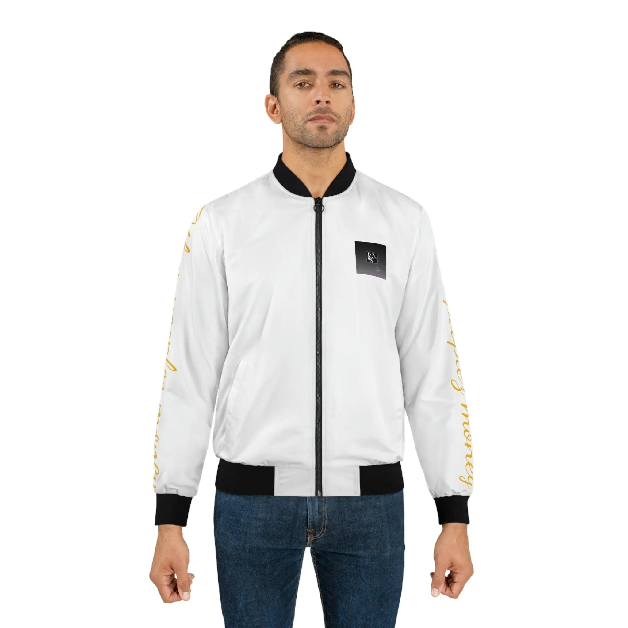 white OPM Bomber Jacket