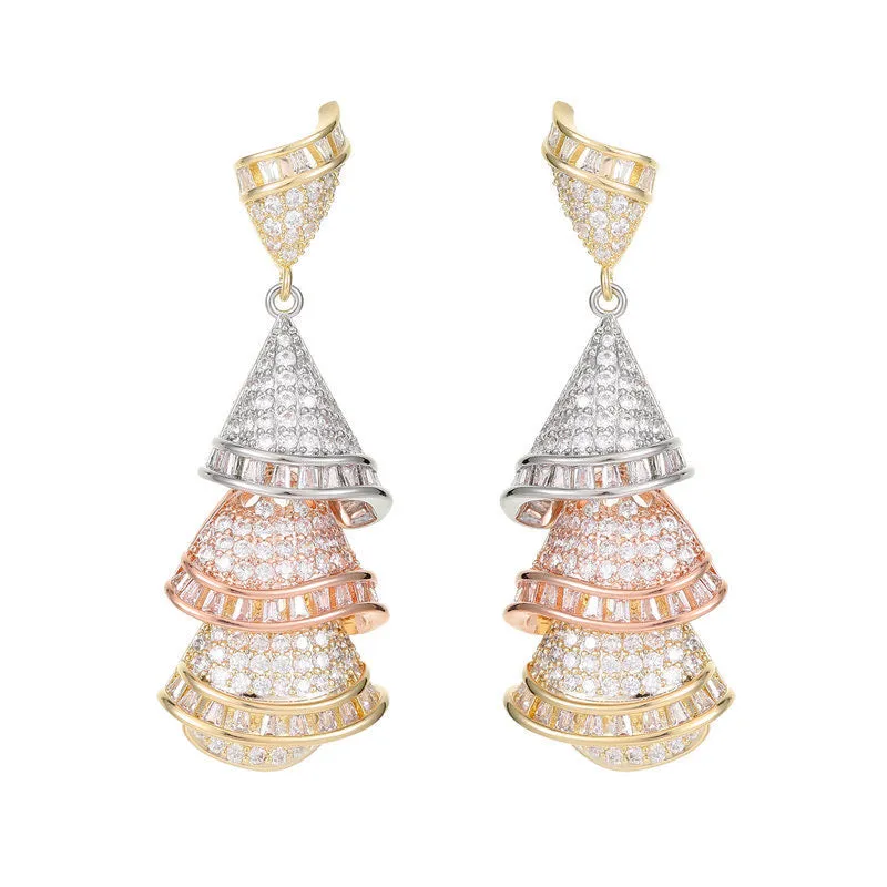 Willma Flared Skirt-Inspired Long Dangle Earrings