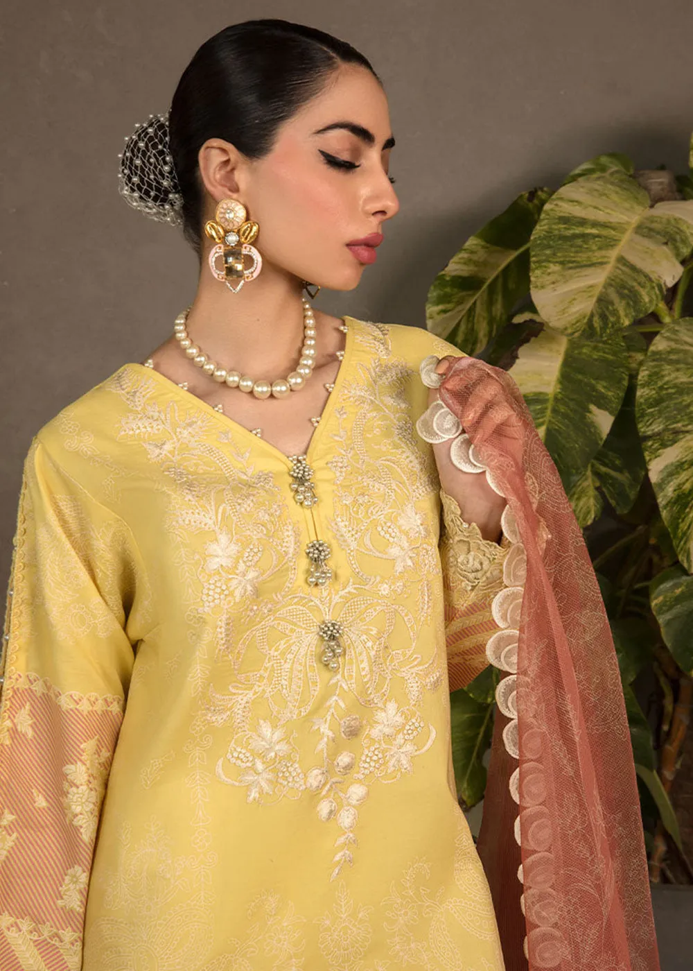 Yellow Luxury Lawn Suit | Rang Rasiya | Florence Lawn '23 | ZINNIA - D4