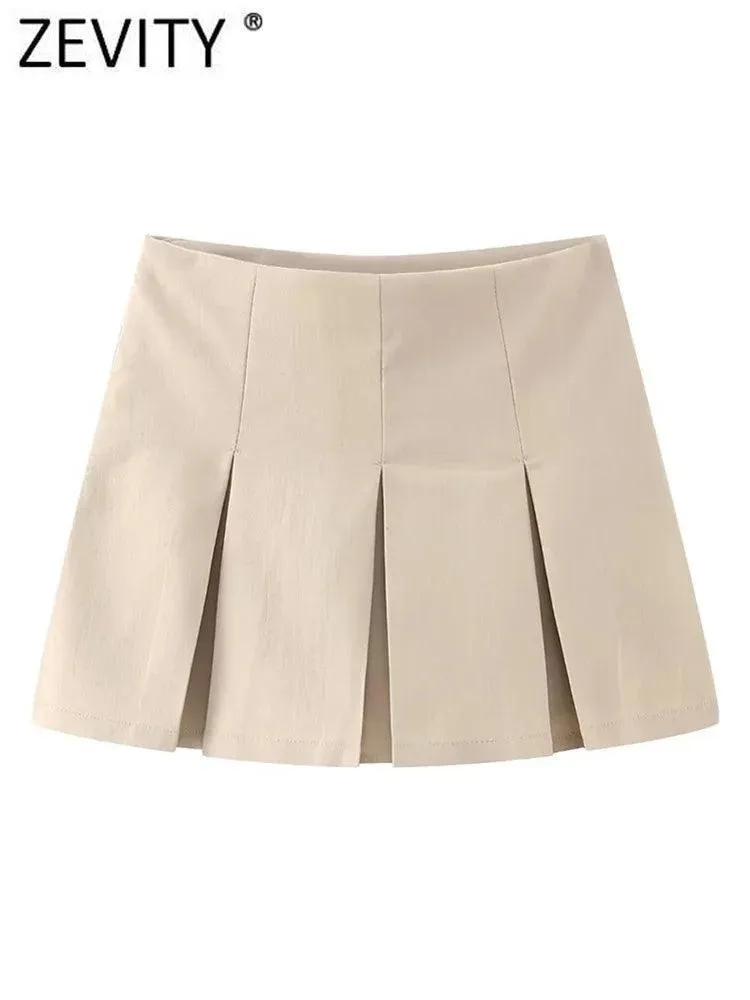 ZEVITY High Waist Pleated Culottes Shorts: Chic Summer Style